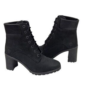 Timberland Allington Lace-Up Heeled Ankle Boots Black Size 8